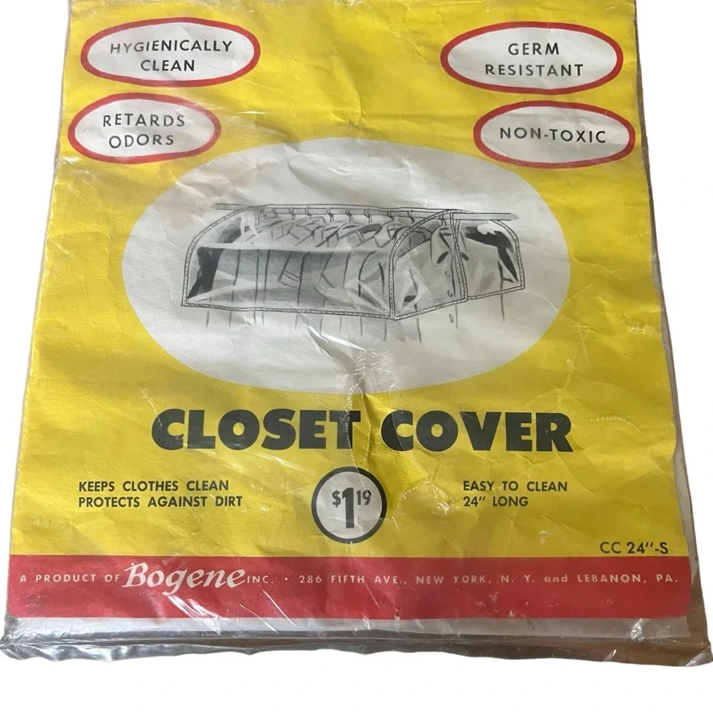 Bogene Vinyl‎ Plastic 24” Closet Cover Sanitize Non-toxic Germ Resistant